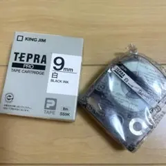 【新品未使用】テプラテープ ✳︎ 白ラベル　ブラックインク　9mm幅