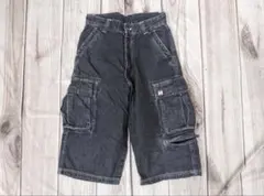 90s00s HOBO DENIM マルチポケット ブラックデニムバギーショーツのサムネイル