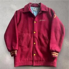 【50s〜60s】USA製 Campus 襟付き ウールスタジャン ボルドー Mのサムネイル