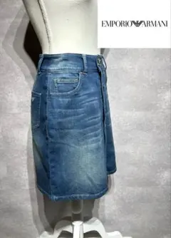 【極美品♡】エンポリオアルマーニ デニム ロゴプレート付 ペンシルスカート