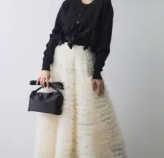 ヘムリボンデザインショートカーディガン【ラメ入り】