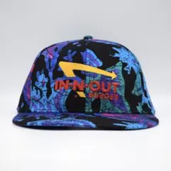 未使用 In-N-Out Burger 總花紋刺繡棒球帽 80年代復刻 LA