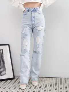 Darich　セミフレアストレートデニムパンツのサムネイル