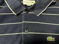 LACOSTE ラコステ ボーダー ポロシャツ スリムフィット 紺のサムネイル