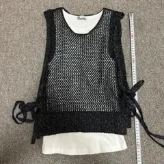 ZARA ノースリーブメッシュトップス　s