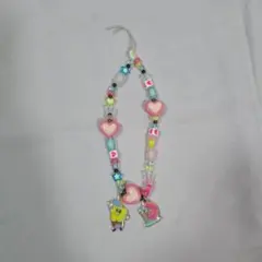 スポンジボブ ビーズストラップ キーホルダー