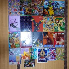 ポケモン　文房具まとめ売り　クリアファイル　下敷き　シール　一筆箋