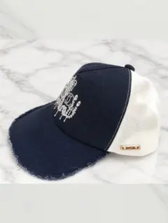 Rady レディ シャンデリア ビジュー キャップ ネイビー ホワイト