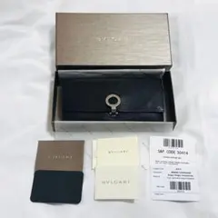BVLGARI ブルガリ 長財布 30414 ブラック レザー 箱付き 男女兼用