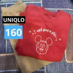 UNIQLO ユニクロ フリース パジャマ 160cm ミッキー ディズニー