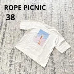 ロペピクニック フォトプリント 半袖 Tシャツ 38 白 コットン 着回しのサムネイル