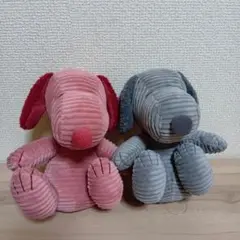 スヌーピー コーデュロイ　ぬいぐるみ　2体セット　SNOOPY
