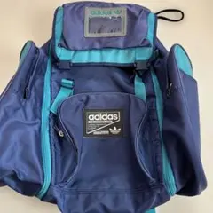 希少adidas ネイビー/ターコイズ リュック ビンテージ 登山 林間学校