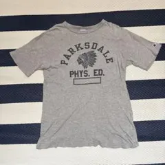 チャンピオン カレッジロゴ Tシャツ グレー アメカジ インディアンヘッド L