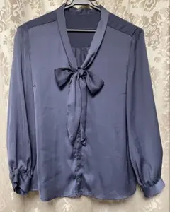 ロペピクニック リボンブラウス ネイビー M