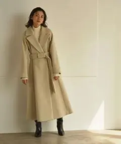 エメルリファインズ 女優コート EM ベルテッド フレアロングコート