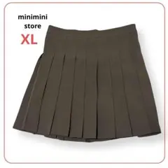 良品 ミニミニストア プリーツスカート 茶 XL 大きいサイズ ペチパンツ付