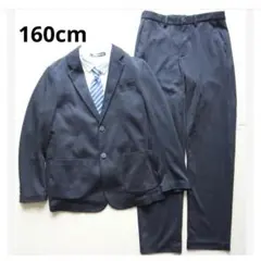 美品 ユニクロ 160cm 男の子 黒 ストレッチ セレモニースーツ上下セット