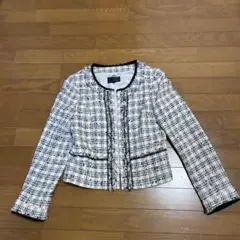 any FAM ツイード ノーカラージャケット