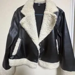 SHEIN フェイクレザー ボアジャケット