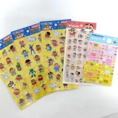 【176】クレヨンしんちゃん　シール　５点　タイルシール　ぷっくりステッカー