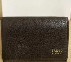 TAKEO KIKUCHI｜名刺入れ｜カードケース｜本革｜バイカラー