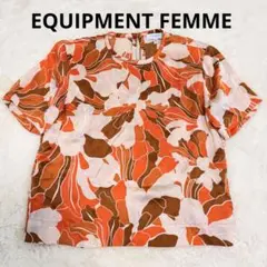 シルク100% EQUIPMENT FEMME エキップモン 花柄 ブラウス Sのサムネイル