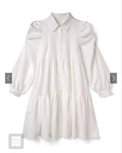 GRL パワショルティアードシャツワンピース