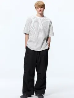 GU スーパーワイドカーゴパンツ ブラック Lサイズ