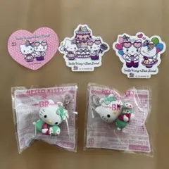 ハローキティ キーホルダー 2個セット イオンキティちゃんコラボステッカー