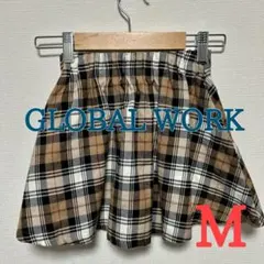 GLOBAL WORK チェック フレアスカート M インナーパンツ キッズ