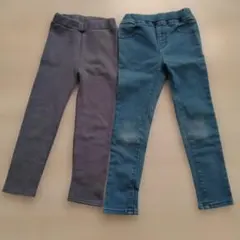 グレーとデニムブルーのズボン2点セット