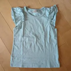 petit main 緑色 フリル Tシャツ 110