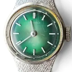 SEIKO レディース 手巻き ヴィンテージ 腕時計 グリーン文字盤