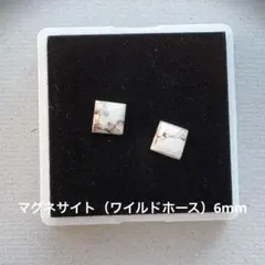 ワイルドホース スクエア カボション 6×6mm 2粒セット 天然石