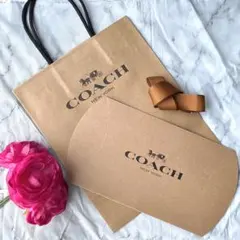 新品☆COACH(コーチ)ショップ袋 ギフトBOX リボン 3点セット