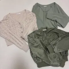 【3点セット】 ショート丈 カーディガン ブルゾン