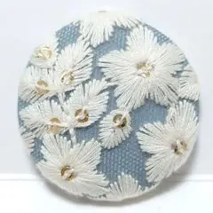 インド刺繍　№3164　グレー白　㊳ミリ