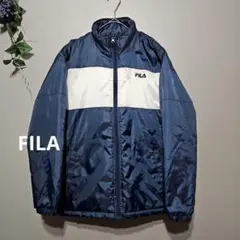 【FILA 】ナイロンジャケット M ネイビー/ホワイト防寒着