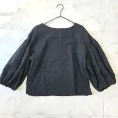美品✨VERMEIL par iena 23SS ボリュームスリーブブラウス 黒のサムネイル