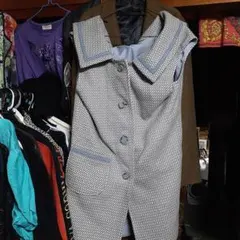 ストライプ柄ノースリーブニットベスト