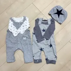 Tシャツロンパース2セット　帽子付き70