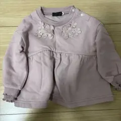 coto cotto ピンク花刺繍トレーナー 90