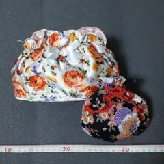 花柄 ポーチ・ミニ巾着 2点セット