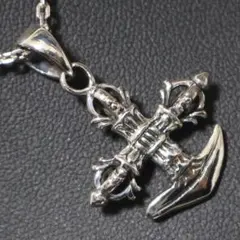 ✝ シルバー925 クロスボール ファスナー チャーム ペンダント ネックレス ✝ シルバー925 クロスボール ファスナー チャーム ペンダント