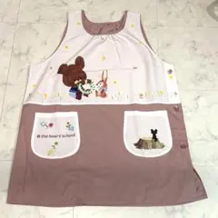 美品⭐️翌日発送】 くまのがっこう エプロン 保育士 M〜L ゆったり