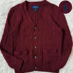 ✨未使用級✨ポロラルフローレン カーディガン ケーブルニット ホースロゴ 刺繍