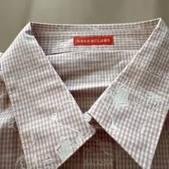 新品未使用 ピンク チェック柄 七分袖シャツ　スヌーピー　PEANUTS