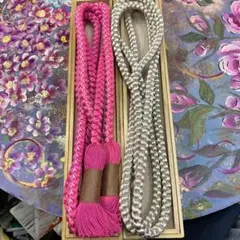 帯締めセット ピンクとシルバー