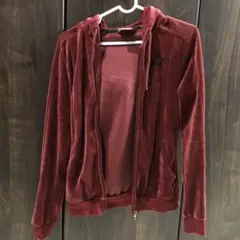 PUMA ワインレッド フリースパーカー フルジップ